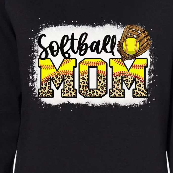 Leopard Softball Mom Tee Softball Game Day Vibes Mothers Day Womens California Wash Sweatshirt