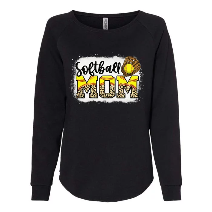 Leopard Softball Mom Tee Softball Game Day Vibes Mothers Day Womens California Wash Sweatshirt