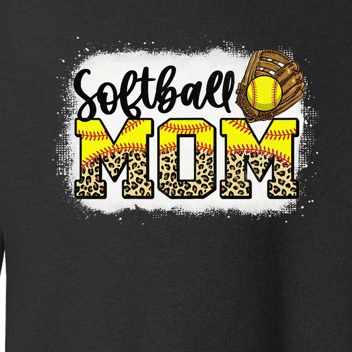 Leopard Softball Mom Tee Softball Game Day Vibes Mothers Day Toddler Sweatshirt