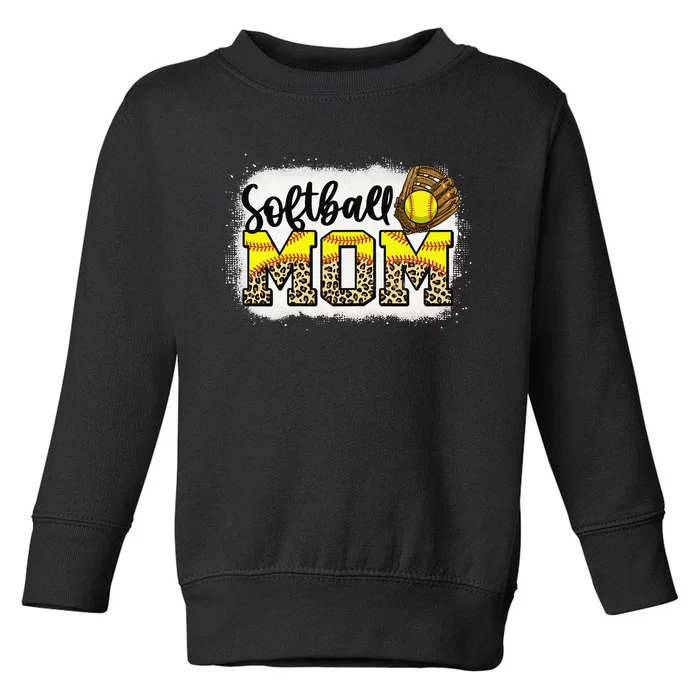 Leopard Softball Mom Tee Softball Game Day Vibes Mothers Day Toddler Sweatshirt