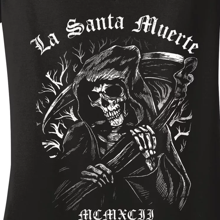 La Santa Muerte Women's V-Neck T-Shirt