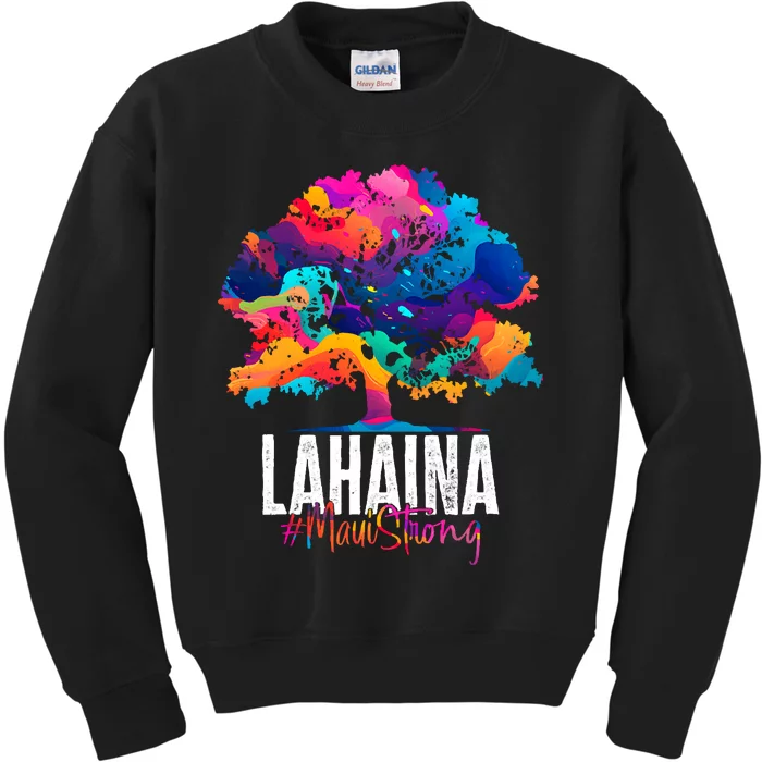 Lahaina Strong Maui Hawaii Old Banyan Tree Kids Sweatshirt