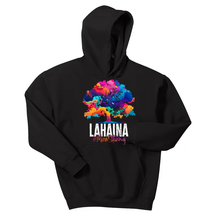 Lahaina Strong Maui Hawaii Old Banyan Tree Kids Hoodie