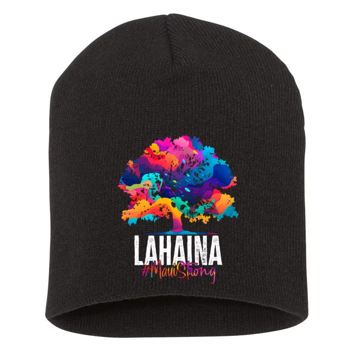 Lahaina Strong Maui Hawaii Old Banyan Tree Short Acrylic Beanie