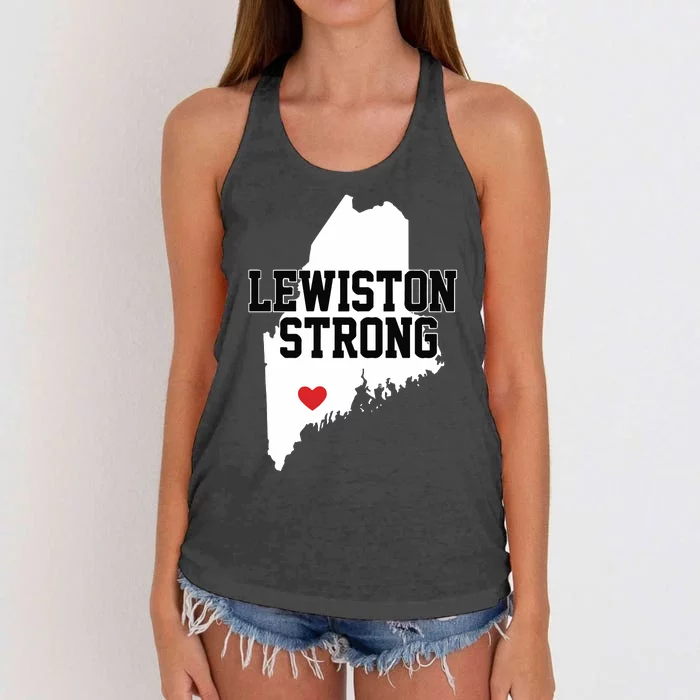 Lewiston Strong Maine Strong Women's Knotted Racerback Tank