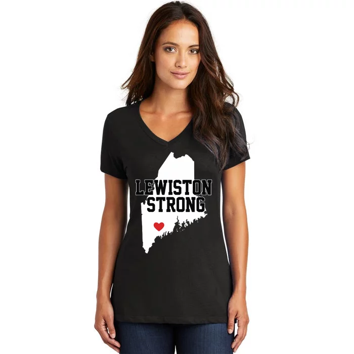 Lewiston Strong Maine Strong Women's V-Neck T-Shirt