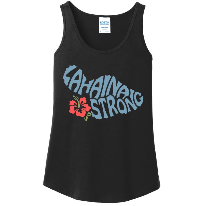 Lahaina Strong Maui Hawaii Shape Maui Hawaii Strong Maui Wildfire Lahaina Ladies Essential Tank