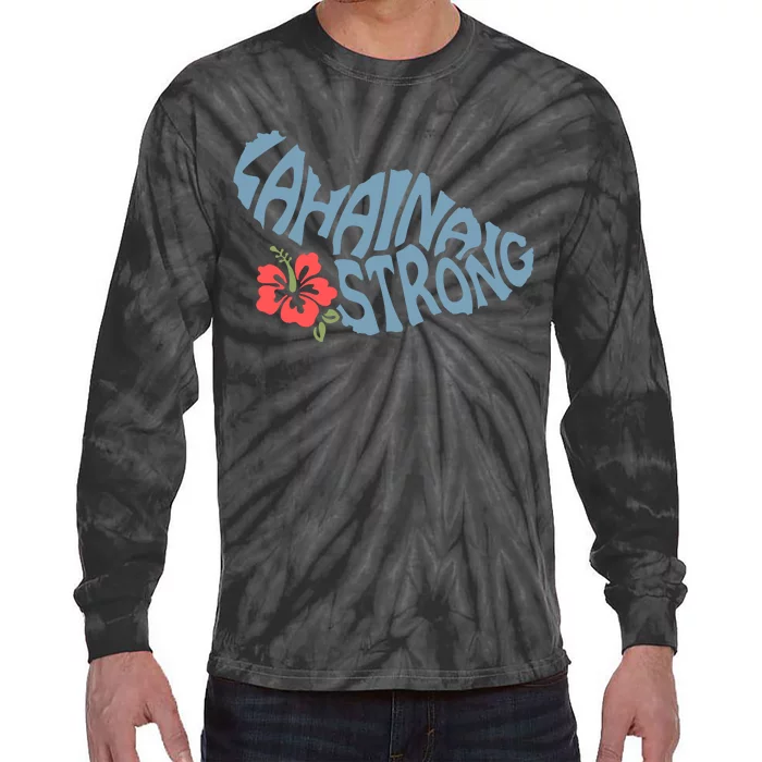 Lahaina Strong Maui Hawaii Shape Maui Hawaii Strong Maui Wildfire Lahaina Tie-Dye Long Sleeve Shirt