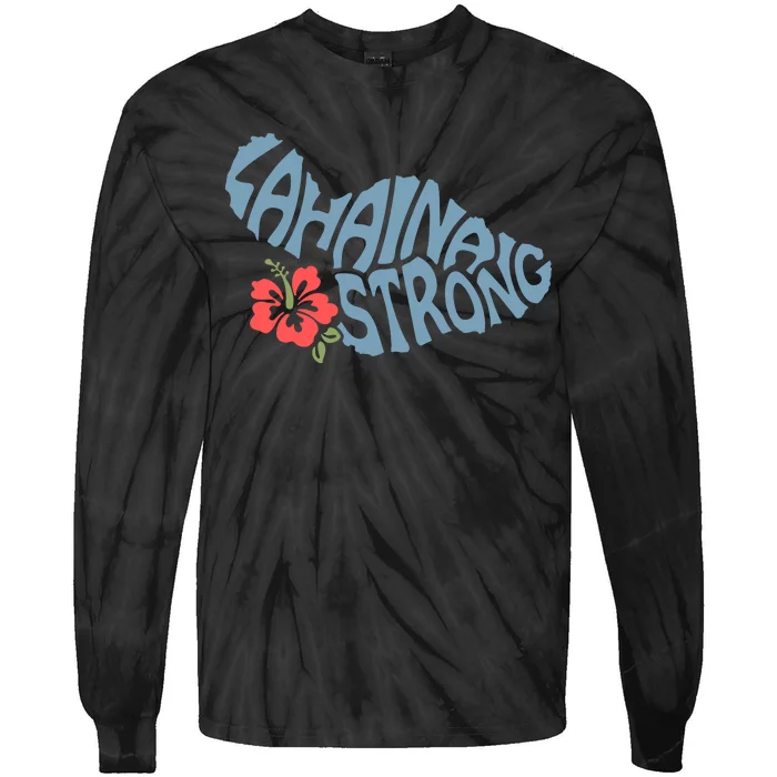 Lahaina Strong Maui Hawaii Shape Maui Hawaii Strong Maui Wildfire Lahaina Tie-Dye Long Sleeve Shirt