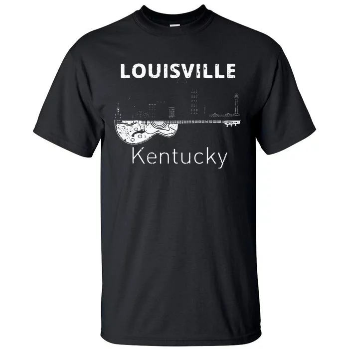 Louisville Souvenir Men Kentucky Lover Music Guitar Tall T-Shirt