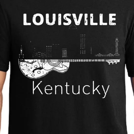 Louisville Souvenir Men Kentucky Lover Music Guitar Pajama Set