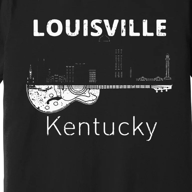 Louisville Souvenir Men Kentucky Lover Music Guitar Premium T-Shirt