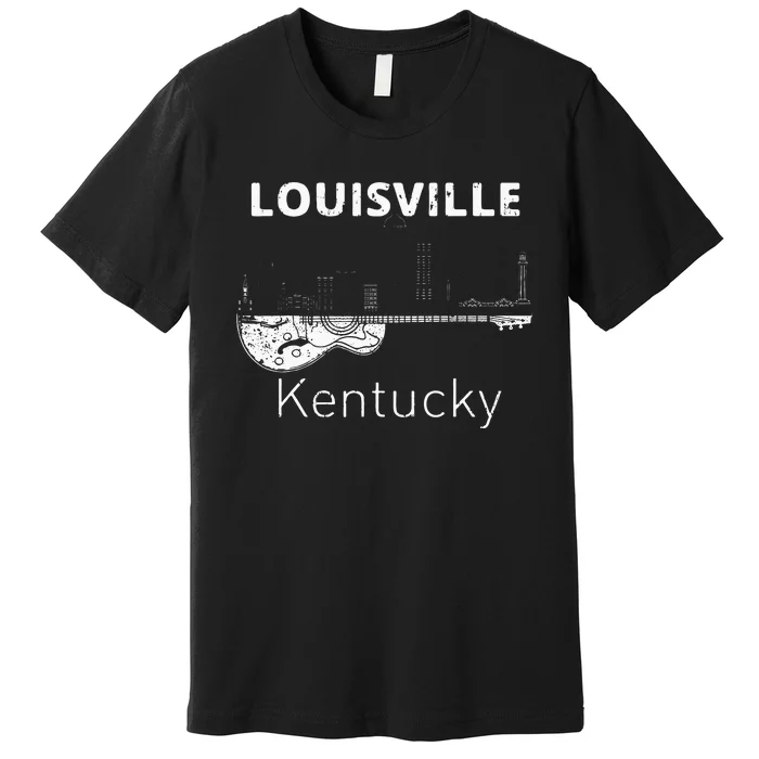 Louisville Souvenir Men Kentucky Lover Music Guitar Premium T-Shirt