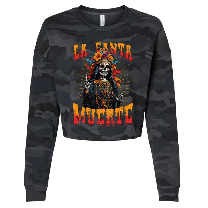 La Santa Muerte Sugar Skull La Catrina Cinco De Mayo Cropped Pullover Crew