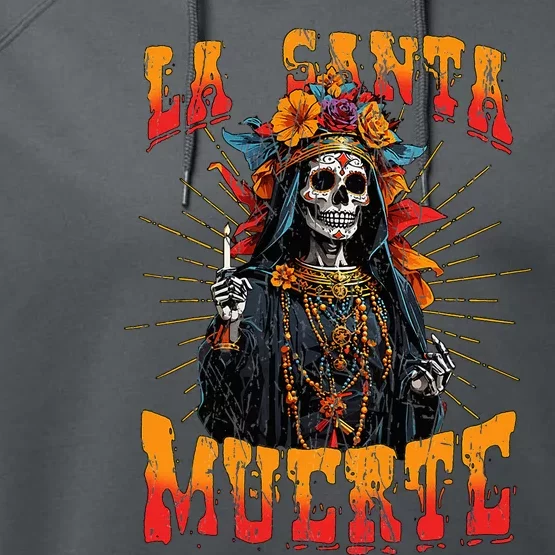 La Santa Muerte Sugar Skull La Catrina Cinco De Mayo Performance Fleece Hoodie