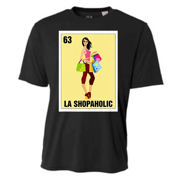 La Shopaholic Mexican Bingo Card Game Shopping Lover Shop Cooling Performance Crew T-Shirt