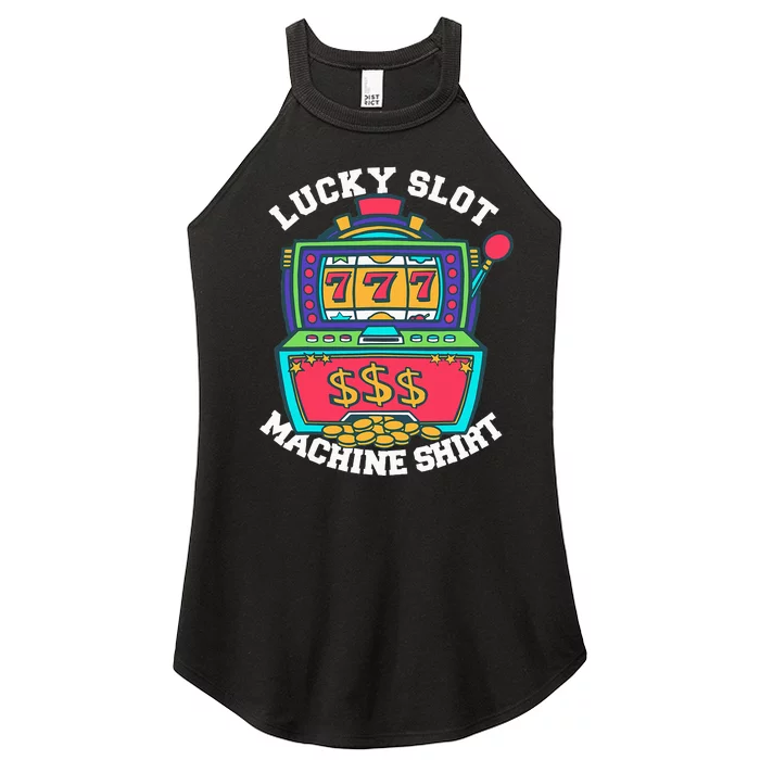 Lucky Slot Machine Casino Las Vegas Gambling Women’s Perfect Tri Rocker Tank