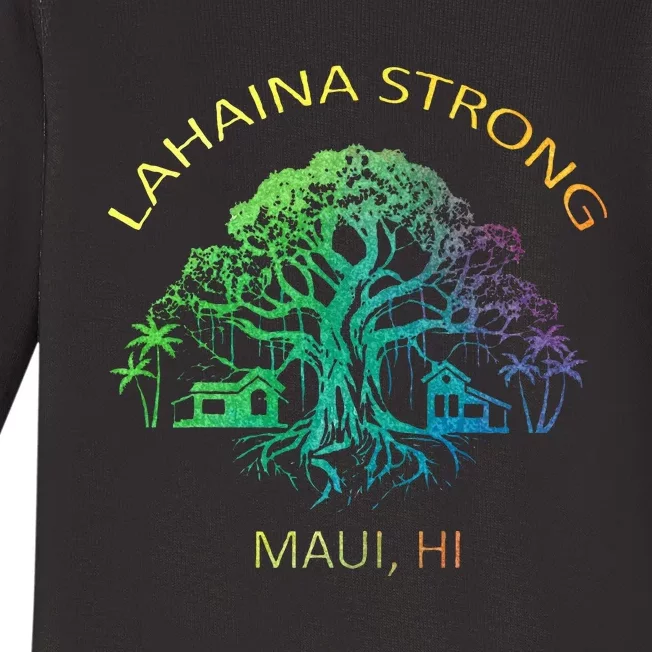 Lahaina Strong Maui Hawaii Old Banyan Tree saving thank you Baby Long Sleeve Bodysuit