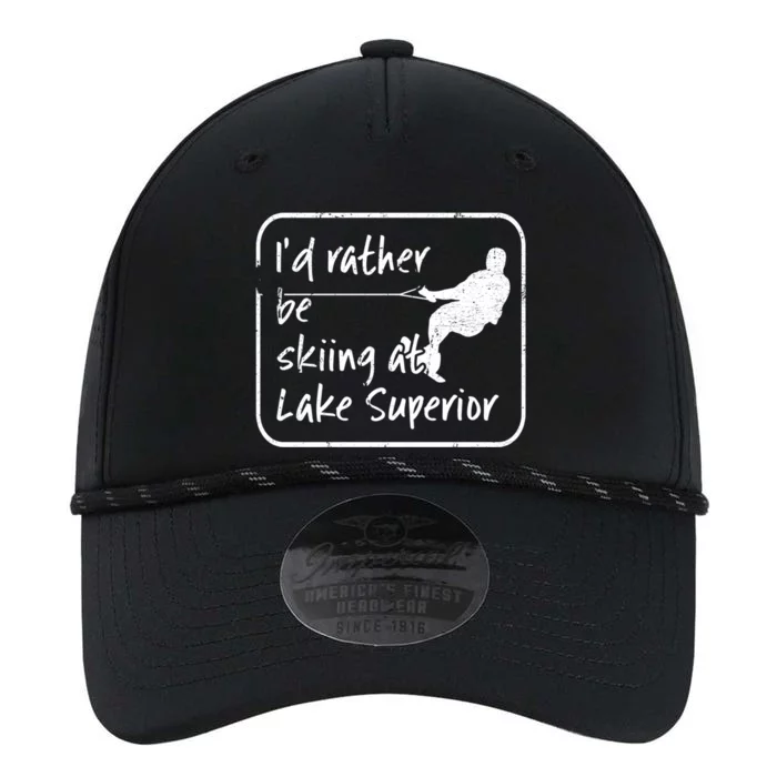 Lake Superior Michigan Great Lakes Id Rather Be Skiing Gift Performance The Dyno Cap