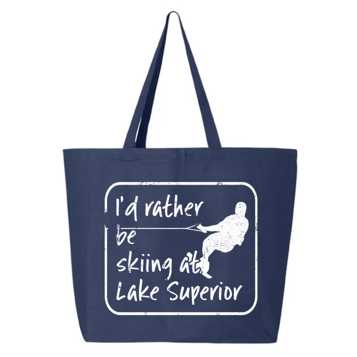 Lake Superior Michigan Great Lakes Id Rather Be Skiing Gift 25L Jumbo Tote