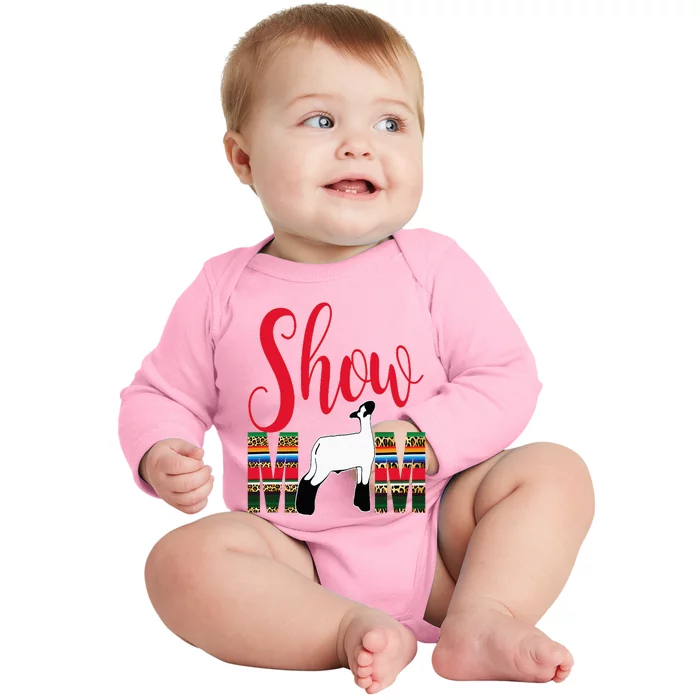 Livestock Show Mom Lamb Silhouette Serape Gift Baby Long Sleeve Bodysuit