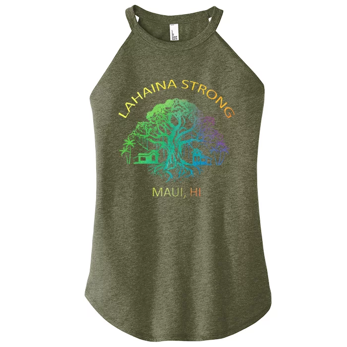 Lahaina Strong Maui Hawaii Old Banyan Tree saving thank you Women’s Perfect Tri Rocker Tank