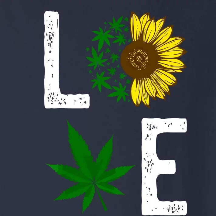 Love Sunflower Marijuana Weed Leaf Cannabis 420 Pot Smoker Toddler Long Sleeve Shirt