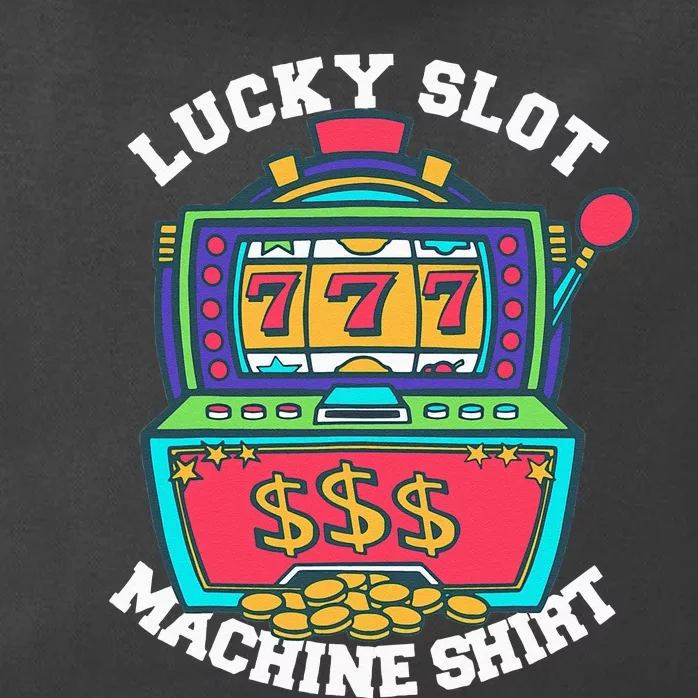 Lucky Slot Machine Tee Casino Las Vegas Gambling Zip Tote Bag