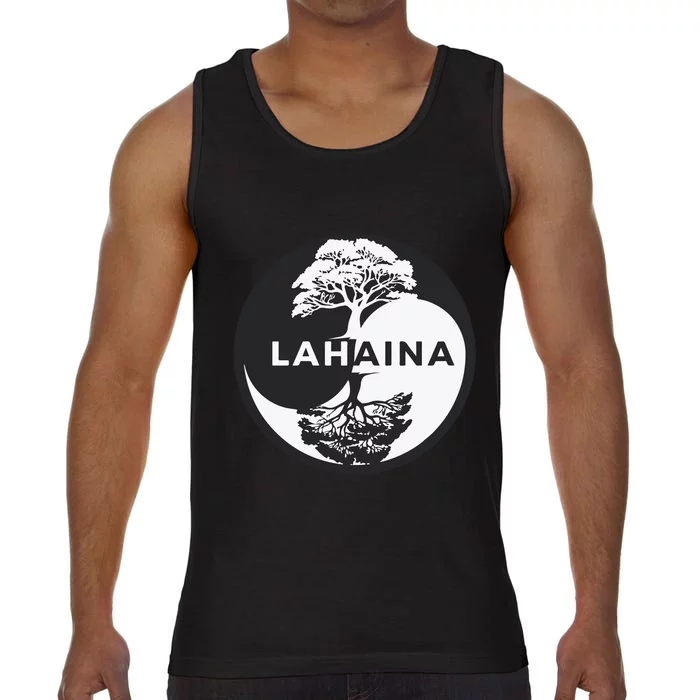 Lahaina Support Maui Strong Lahaina Banyan Tree In A Yin Yang Comfort Colors® Tank Top