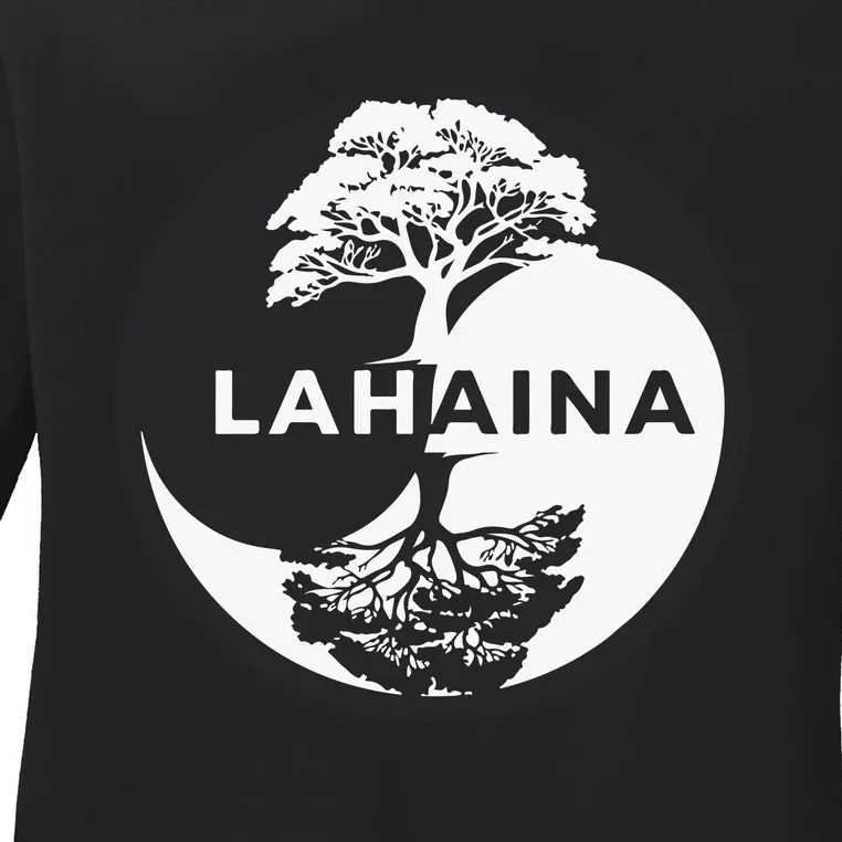 Lahaina Support Maui Strong Lahaina Banyan Tree In A Yin Yang Ladies Long Sleeve Shirt