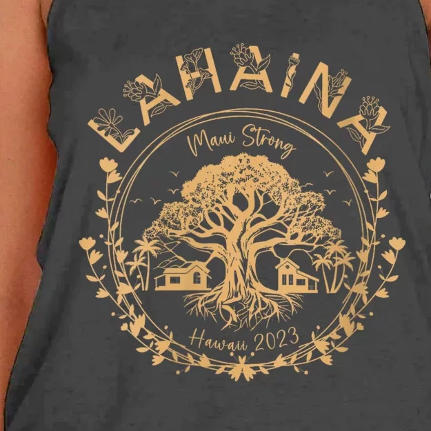 Lahaina Strong Maui Hawaii Old Banyan Tree Saving Squad Girl Women's Knotted Racerback Tank