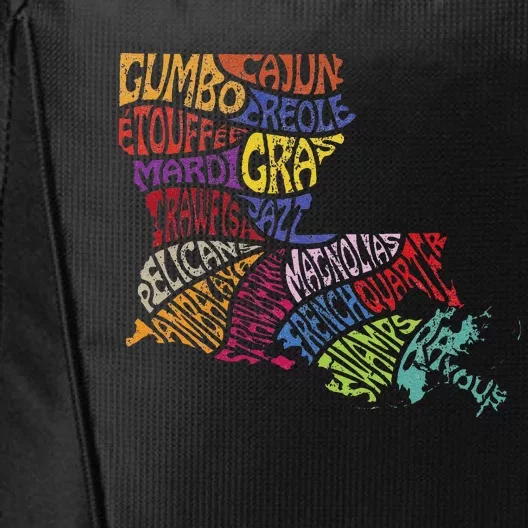 Louisiana State Map Mardi Gras Creole Cajun Culture City Backpack