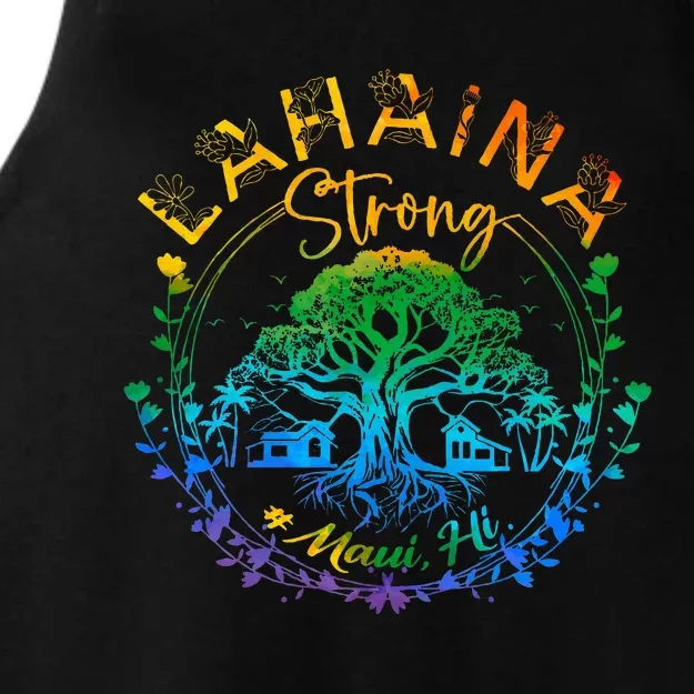 Lahaina Strong Maui Hawaii Old Banyan Tree Saved Majestic Ladies Tri-Blend Wicking Tank