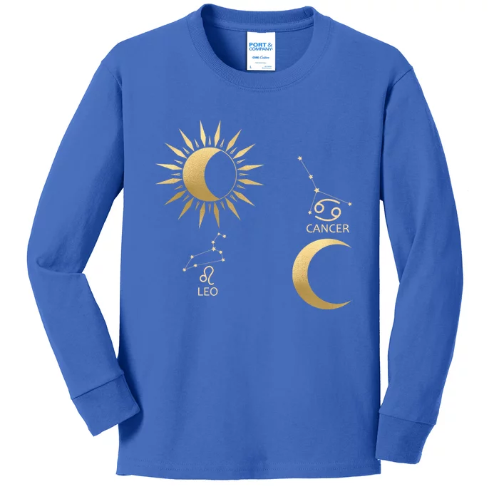 Leo Suncancer Moon Zodiac Gift Kids Long Sleeve Shirt