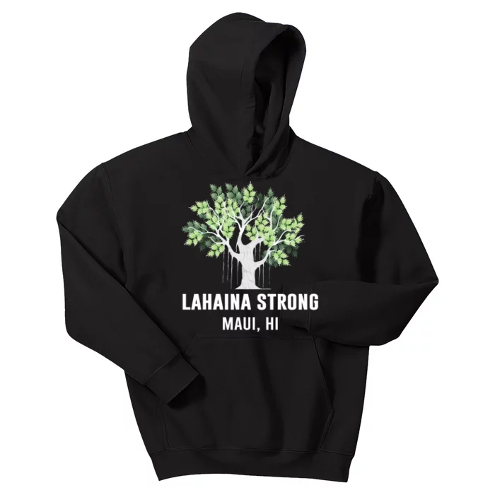 Lahaina Strong Maui Hawaii Old Banyan Tree Kids Hoodie