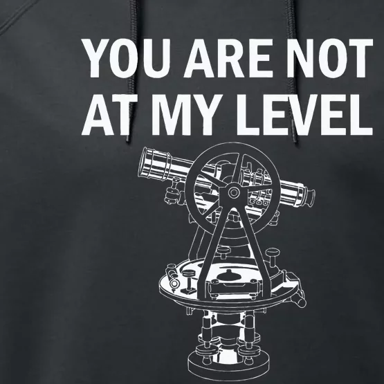 Land Surveyor Not At My Level Surveyor Performance Fleece Hoodie