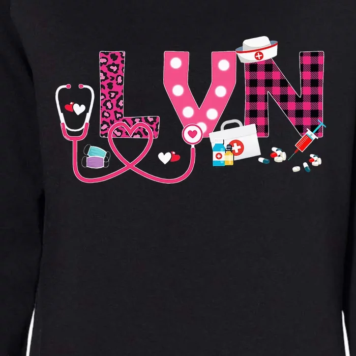 LOVE Stethoscope Nurse Life Valentine Day Gifts LVN Womens California Wash Sweatshirt