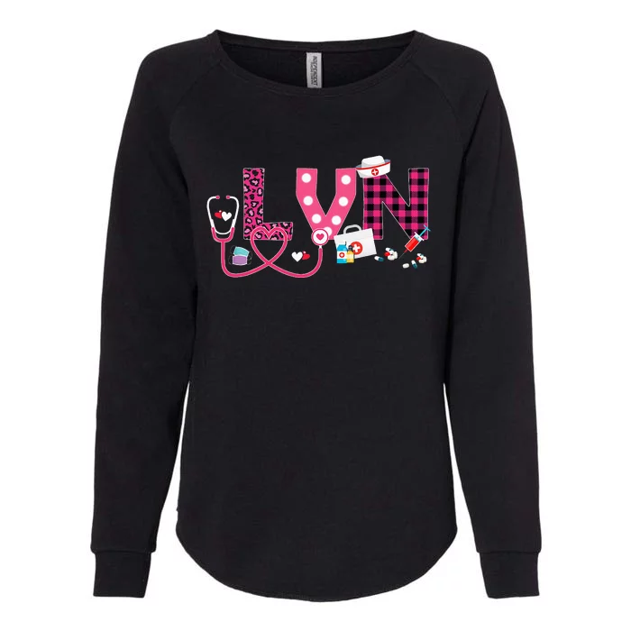 LOVE Stethoscope Nurse Life Valentine Day Gifts LVN Womens California Wash Sweatshirt