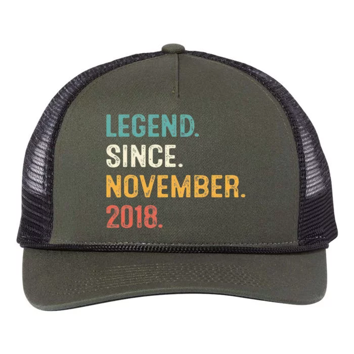 Legend Since November 2018 4th Birthday Gift 4 Years Old Retro Rope Trucker Hat Cap