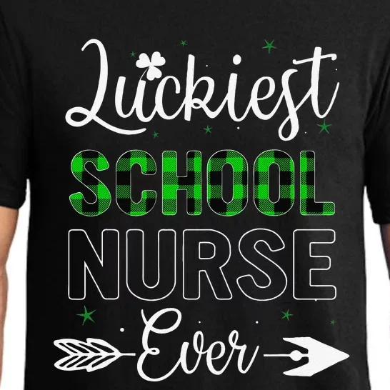 Luckiest School Nurse Ever Saint Patrick's Day Best Gift Pajama Set