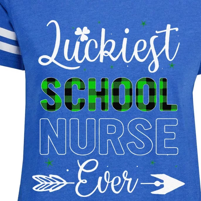 Luckiest School Nurse Ever Saint Patrick's Day Best Gift Enza Ladies Jersey Football T-Shirt