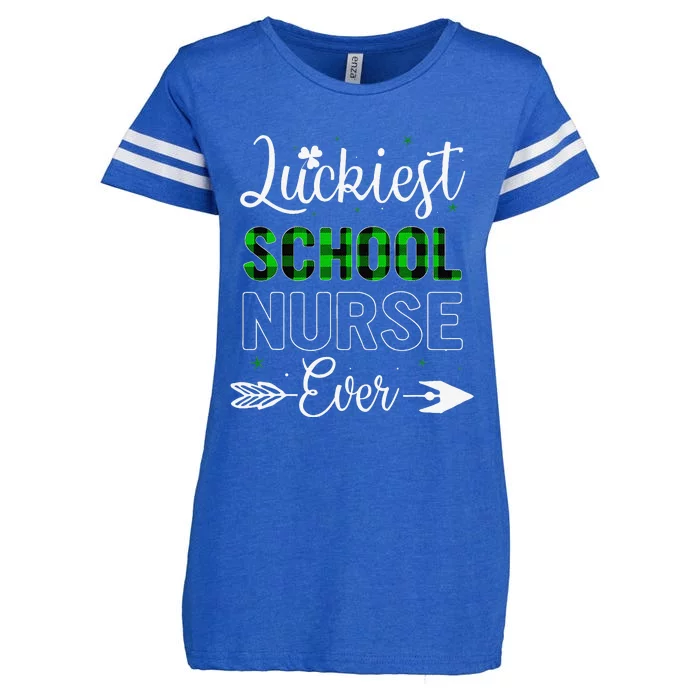 Luckiest School Nurse Ever Saint Patrick's Day Best Gift Enza Ladies Jersey Football T-Shirt