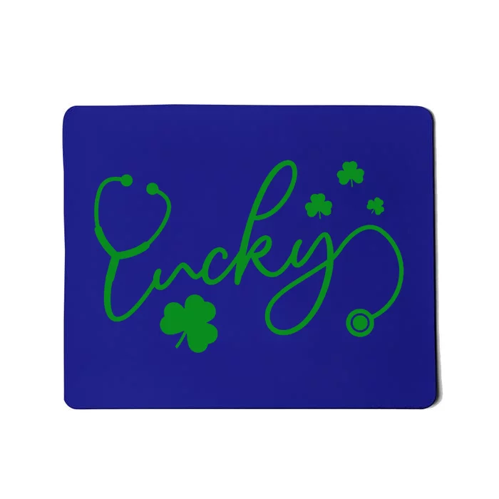 Lucky Stethoscope Nurse Lover Shamrock Irish Patrick's Day Funny Gift Mousepad