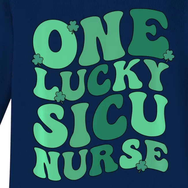 Lucky Sicu Nurse St Patrick's Day Surgical Icu Nursing Gift Baby Long Sleeve Bodysuit