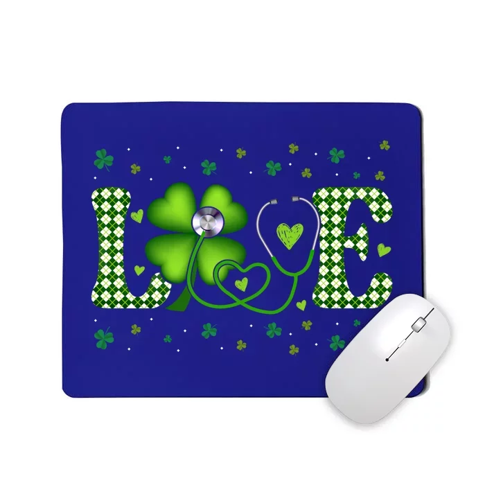 Love Stethoscope Nurse St Patricks Day Shamrock Irish Meaningful Gift Mousepad