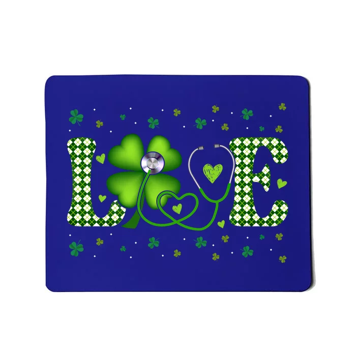 Love Stethoscope Nurse St Patricks Day Shamrock Irish Meaningful Gift Mousepad