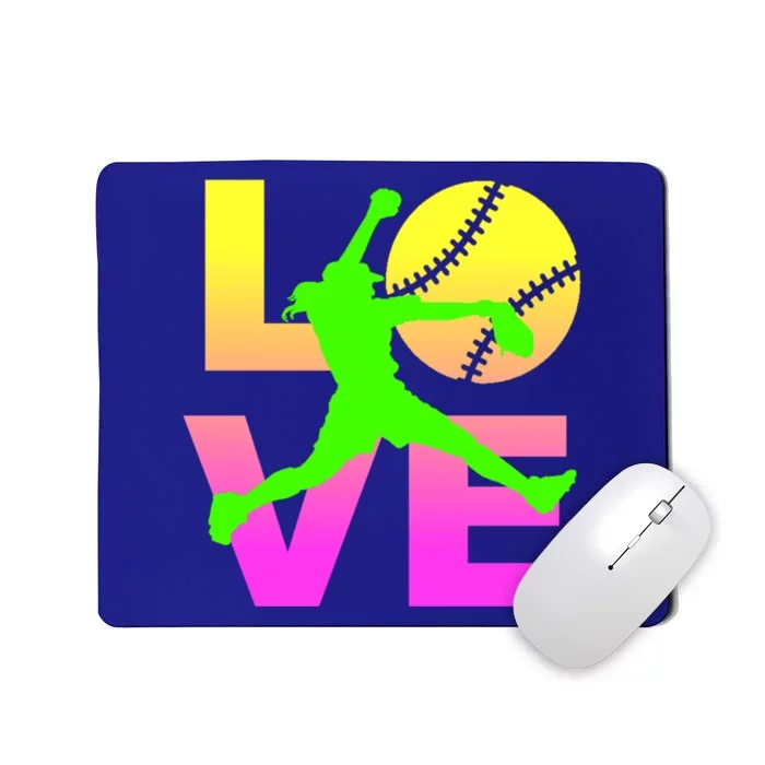 Love Softball N Great Gift Mousepad