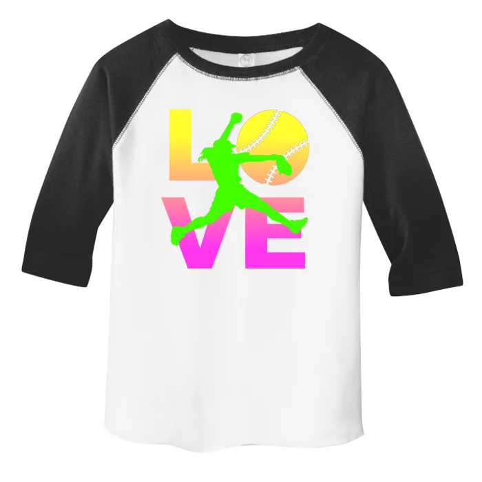 Love Softball N Great Gift Toddler Fine Jersey T-Shirt