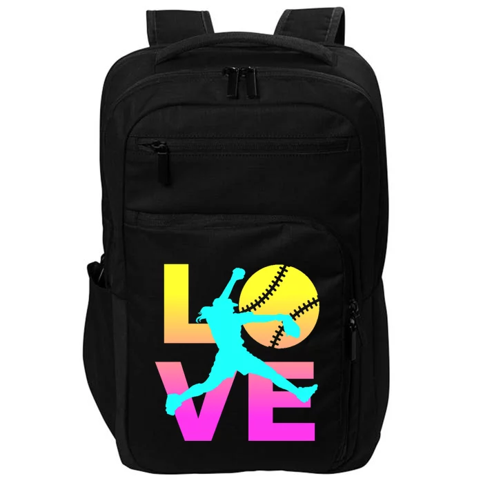 Love Softball N Gift Impact Tech Backpack