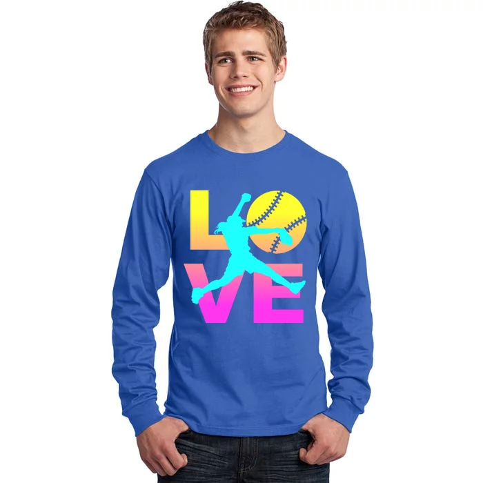 Love Softball N Gift Tall Long Sleeve T-Shirt